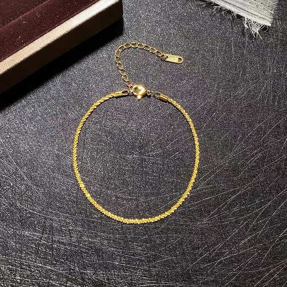 Gold ankle bracelet, ankle bracelet, gold bracelet - Picture 3 of 5